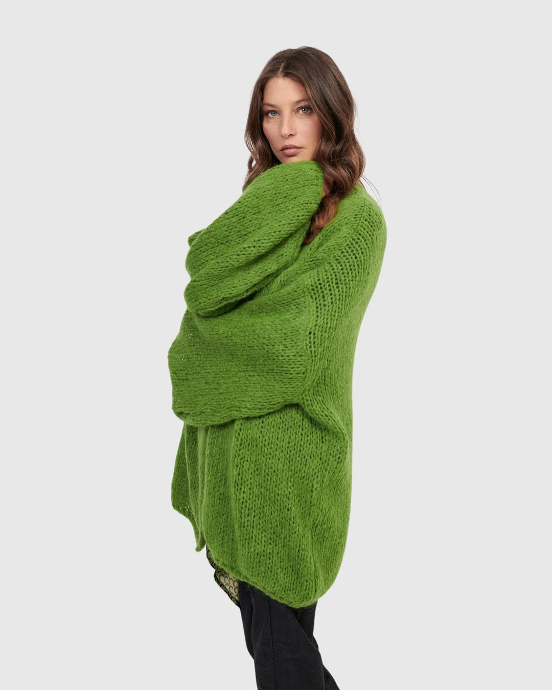 Edith Knit Cardigan, Green