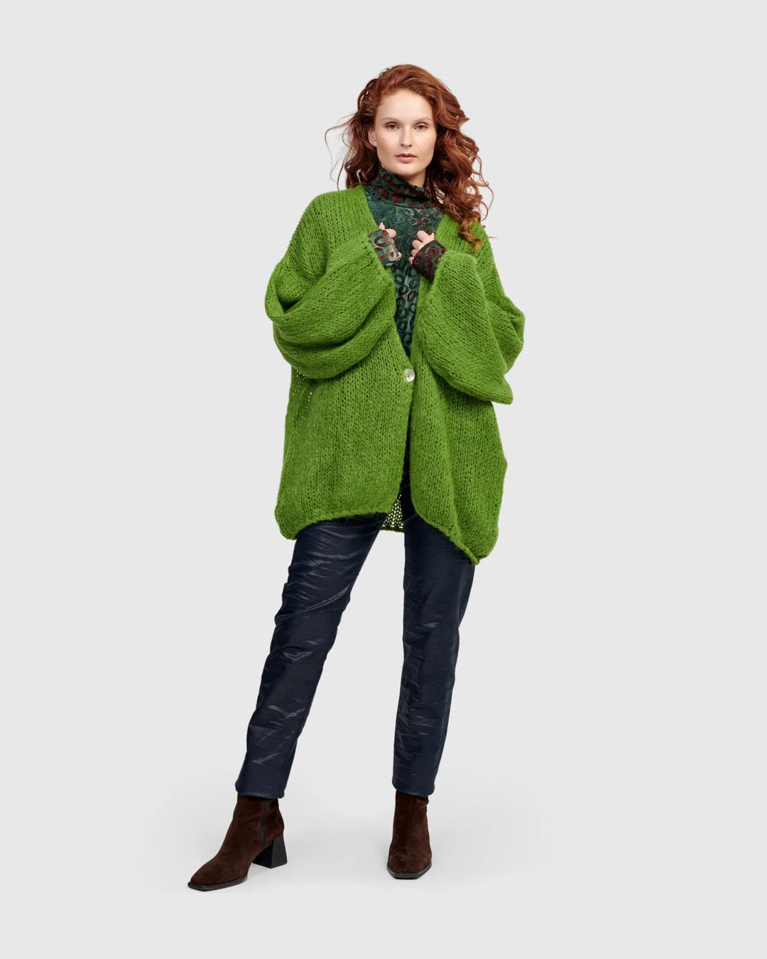 Edith Knit Cardigan, Green