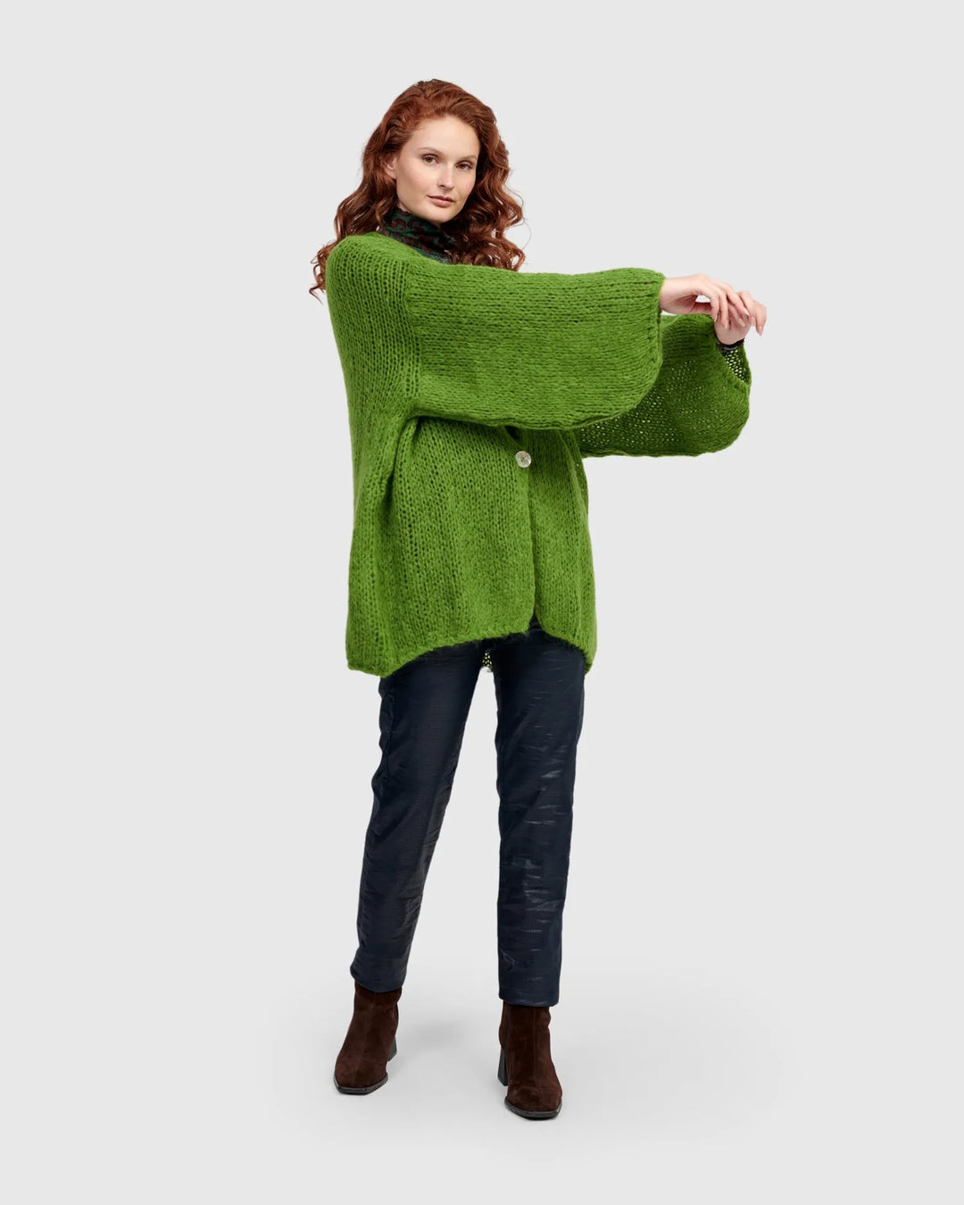 Edith Knit Cardigan, Green