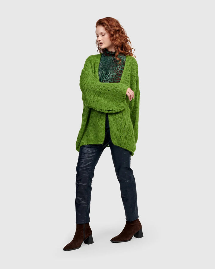 Edith Knit Cardigan, Green