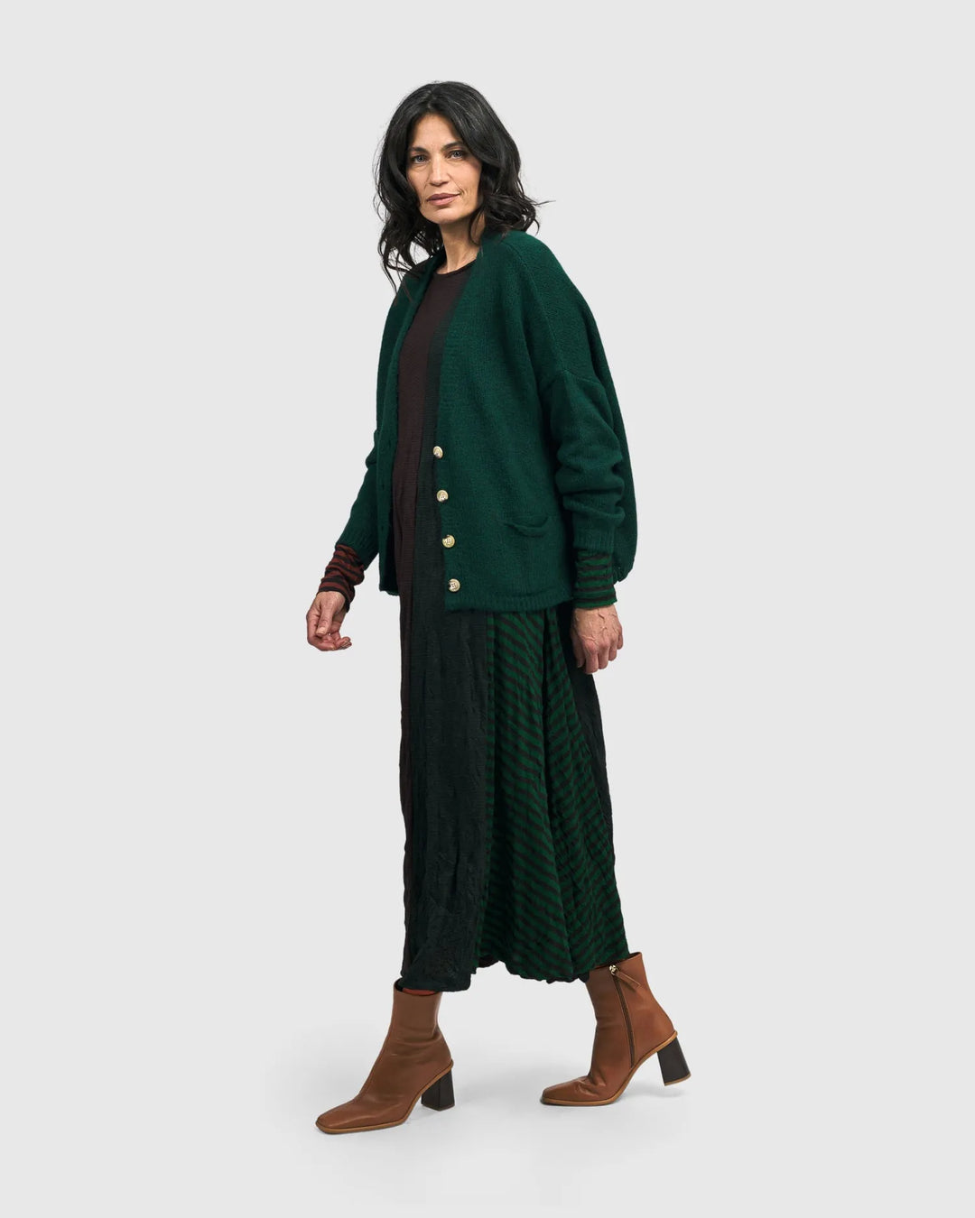 Diana Cropped Cardigan, Forest