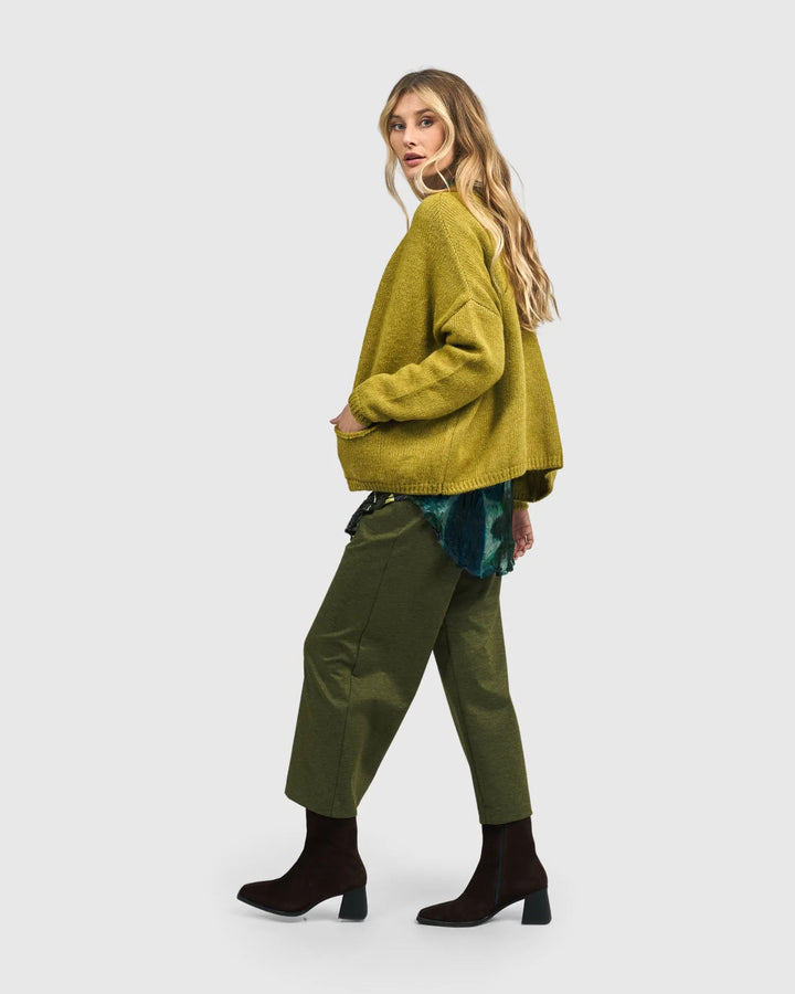 Diana Cropped Cardigan, Ochre