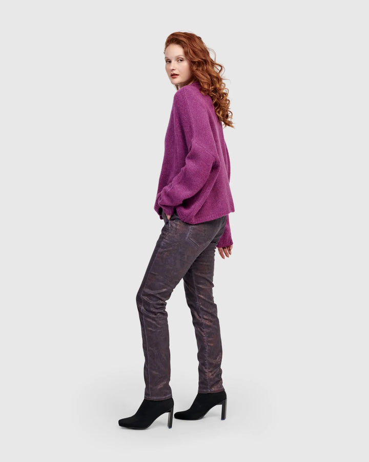 Diana Cropped Cardigan, Purple