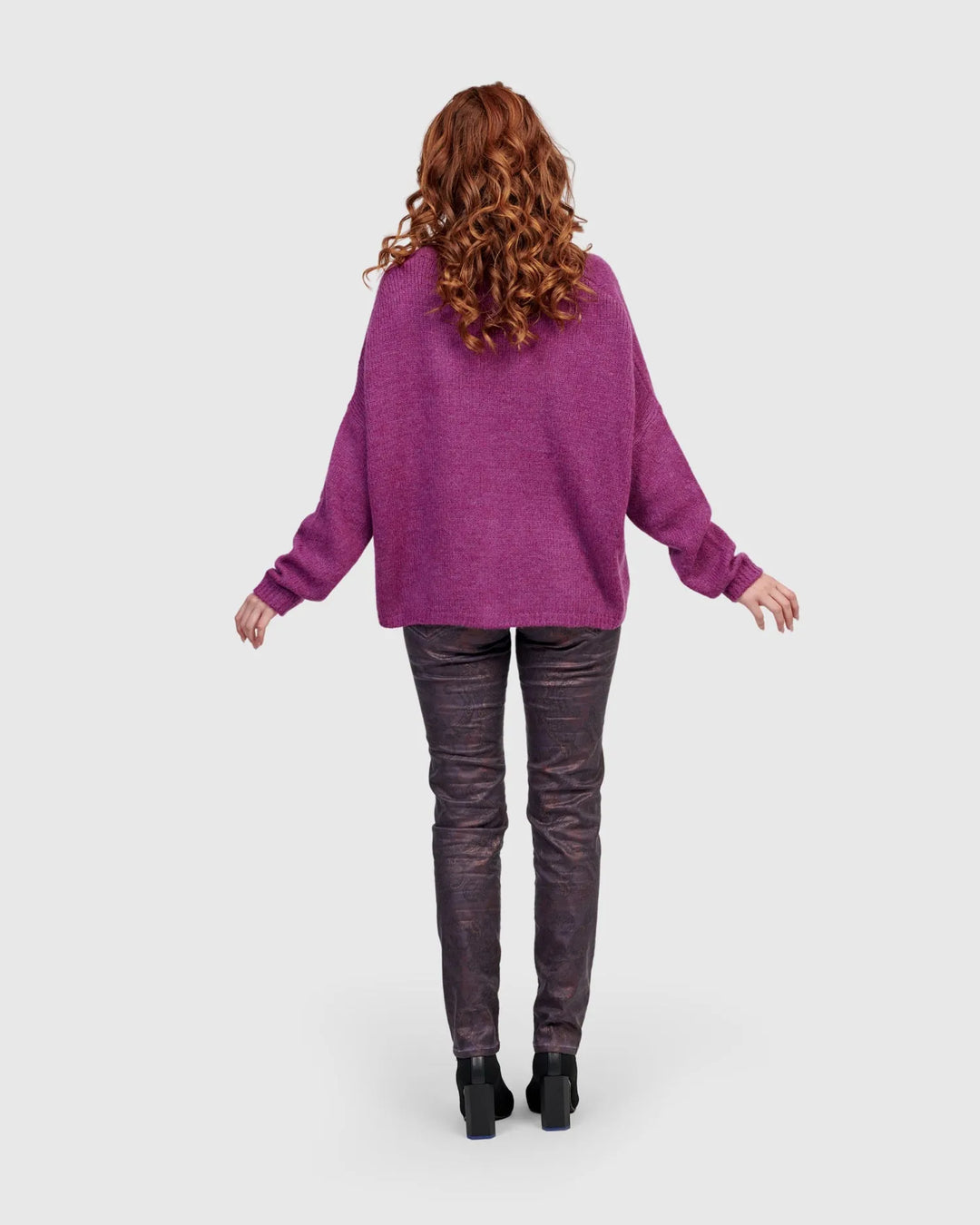 Diana Cropped Cardigan, Purple