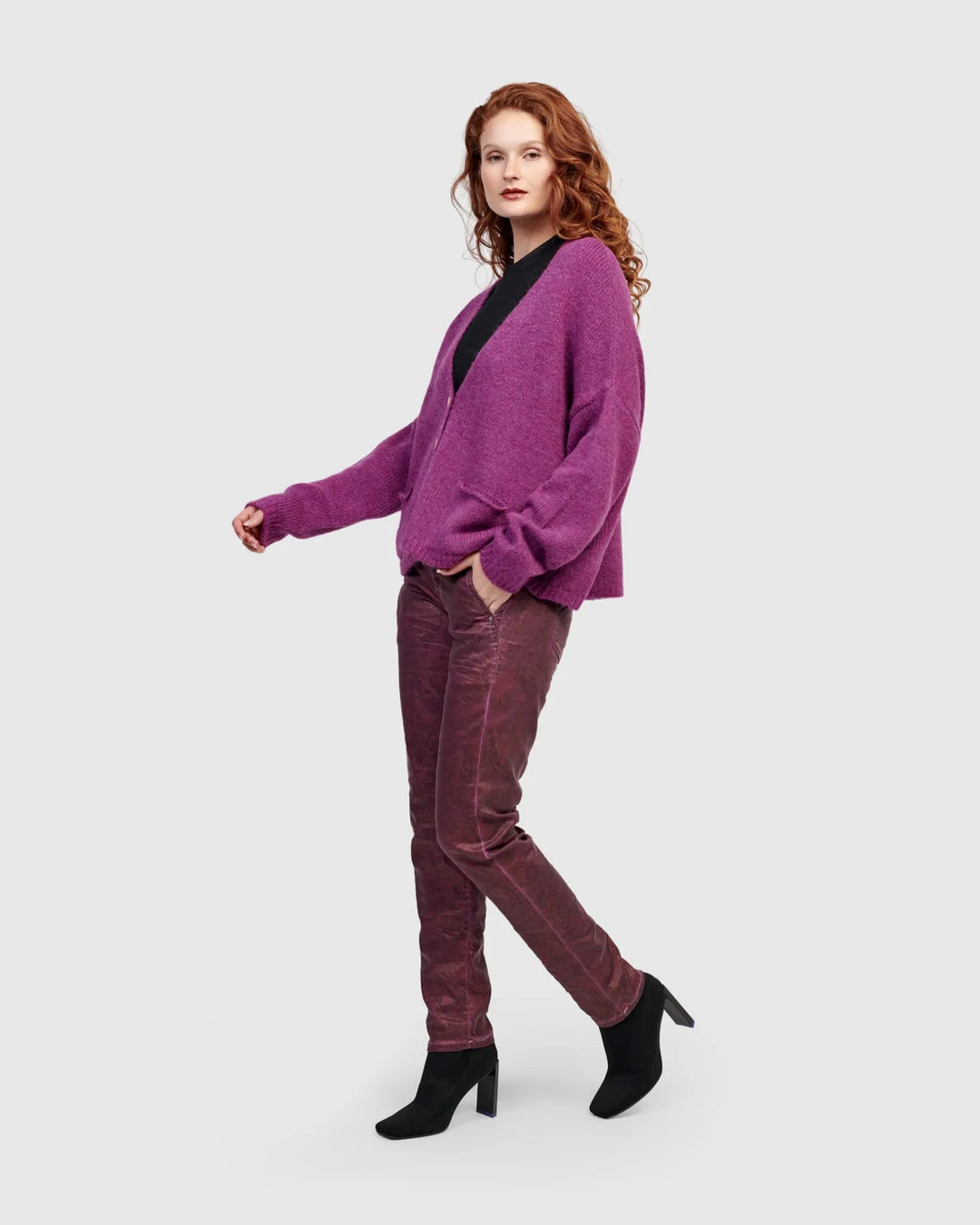 Paisley Iconic Stretch Jeans, Purple