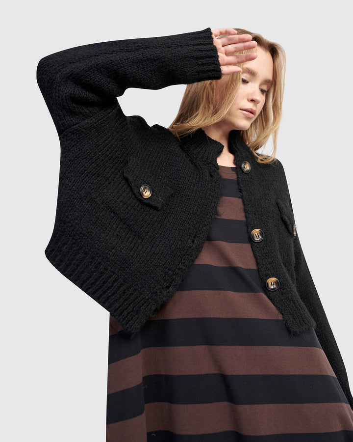 Trucker Cardigan, Black