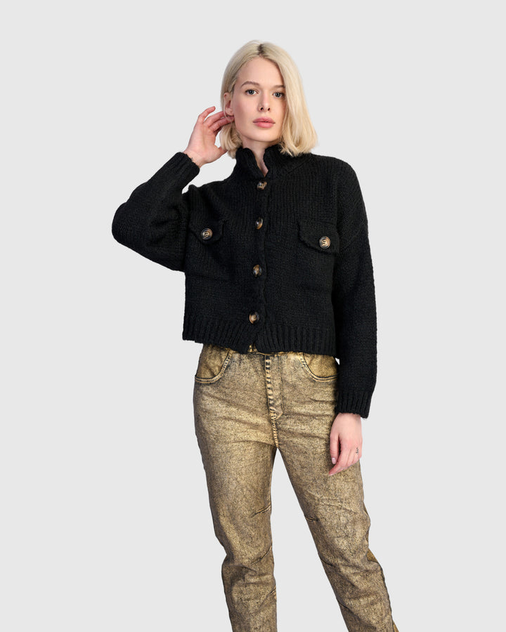 Trucker Cardigan, Black