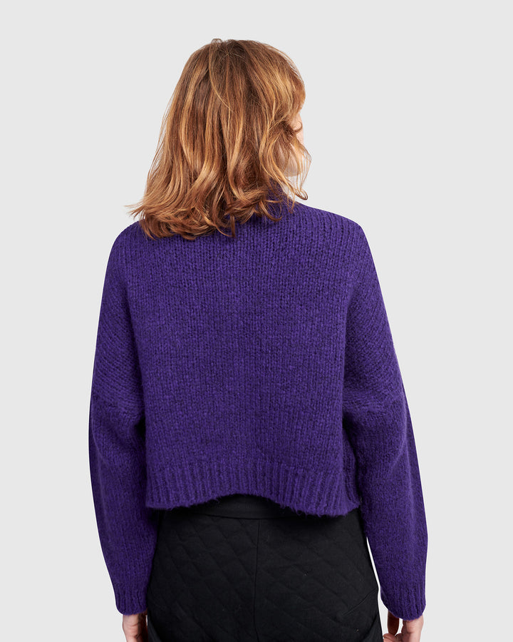 Trucker Cardigan, Purple