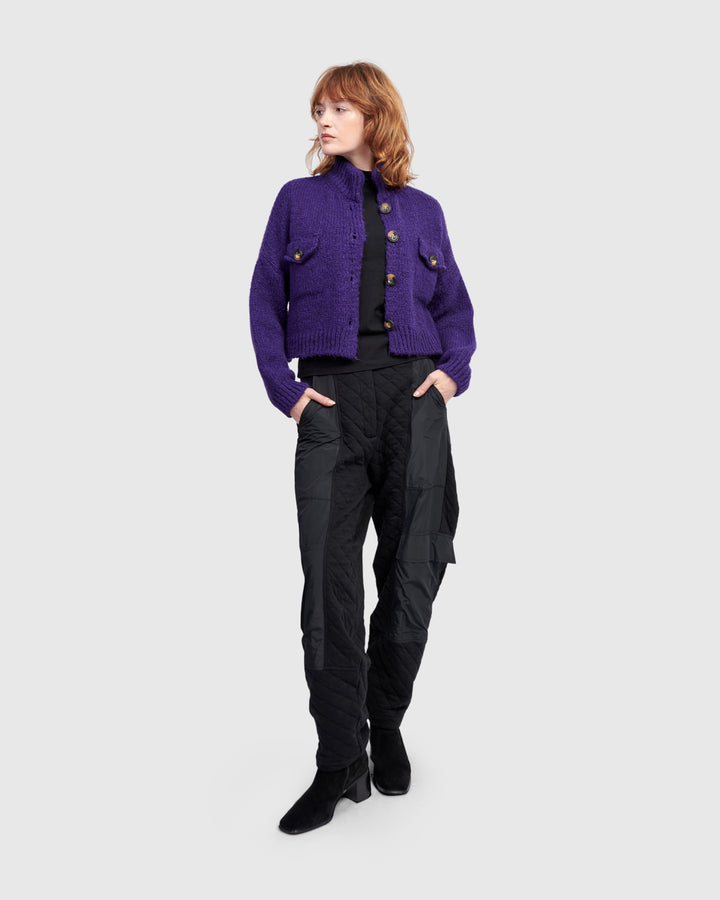 Trucker Cardigan, Purple