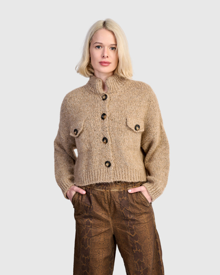 Trucker Cardigan, Sand