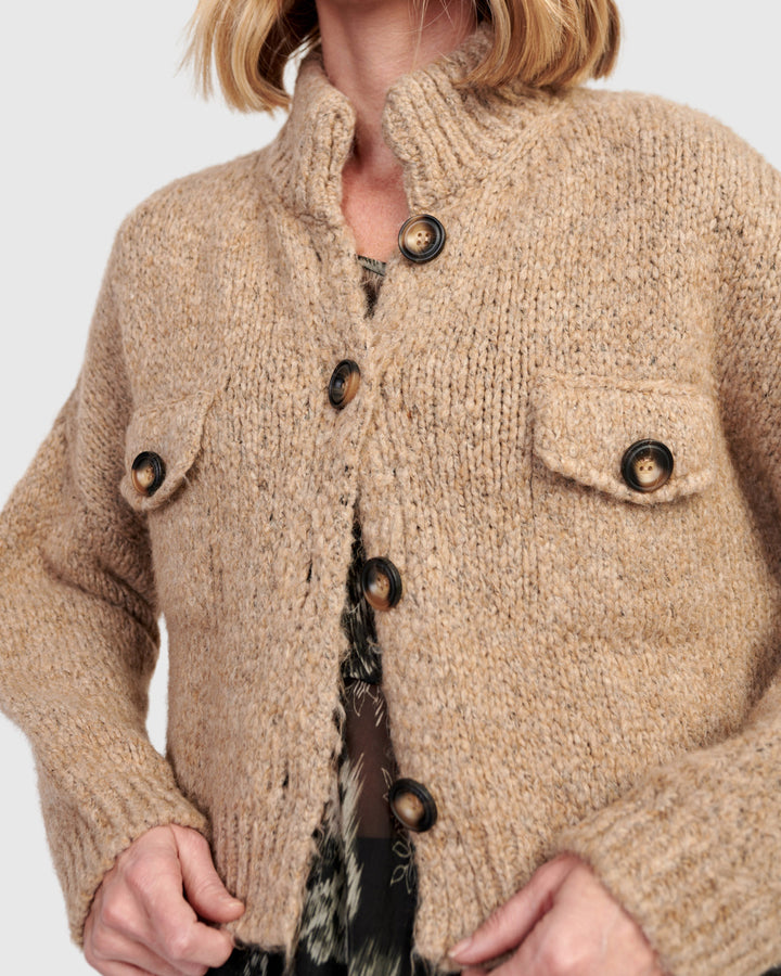 Trucker Cardigan, Sand