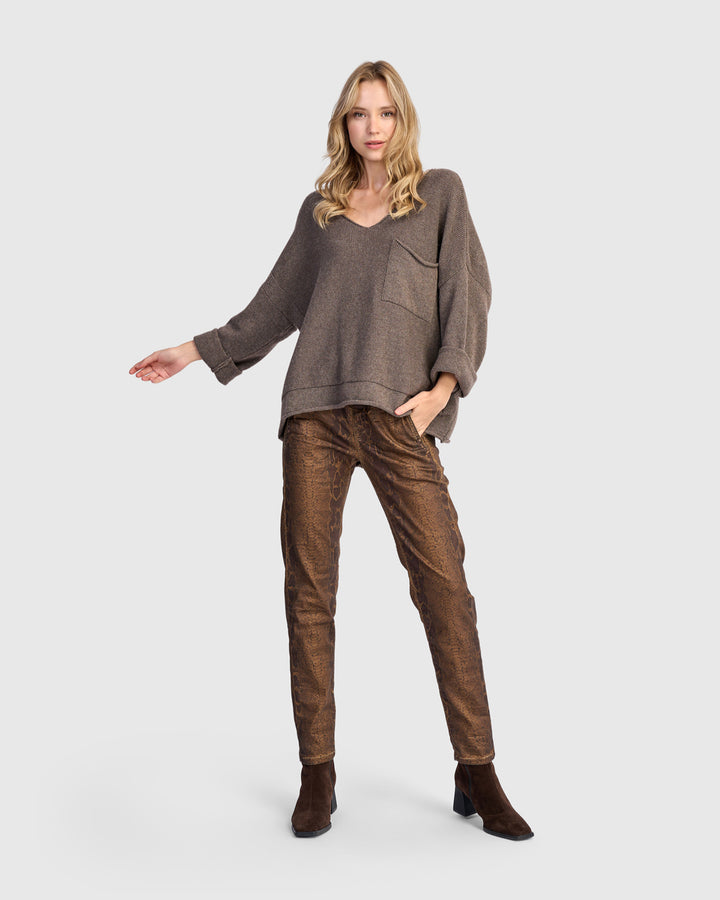 Basis Pullover Sweater, Brown