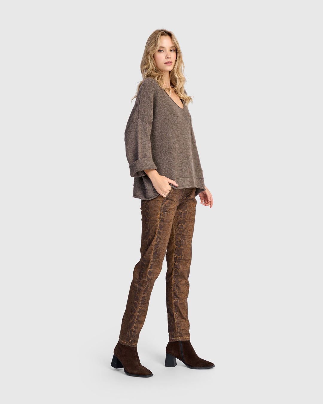 Basis Pullover Sweater, Brown