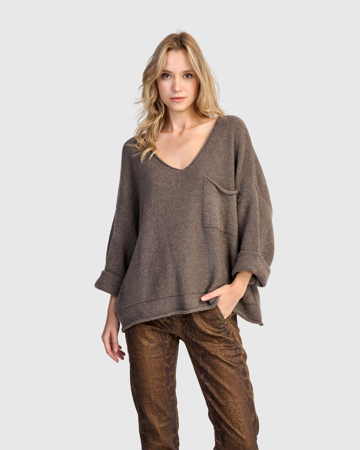 Basis Pullover Sweater, Brown