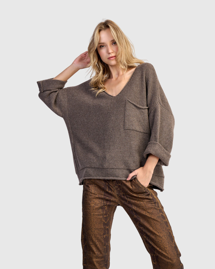 Basis Pullover Sweater, Brown