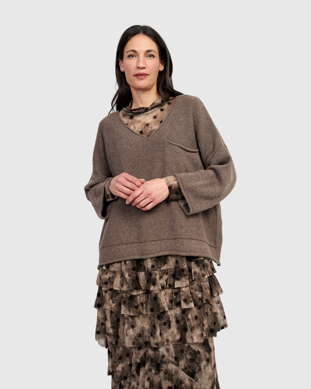 Basis Pullover Sweater, Brown