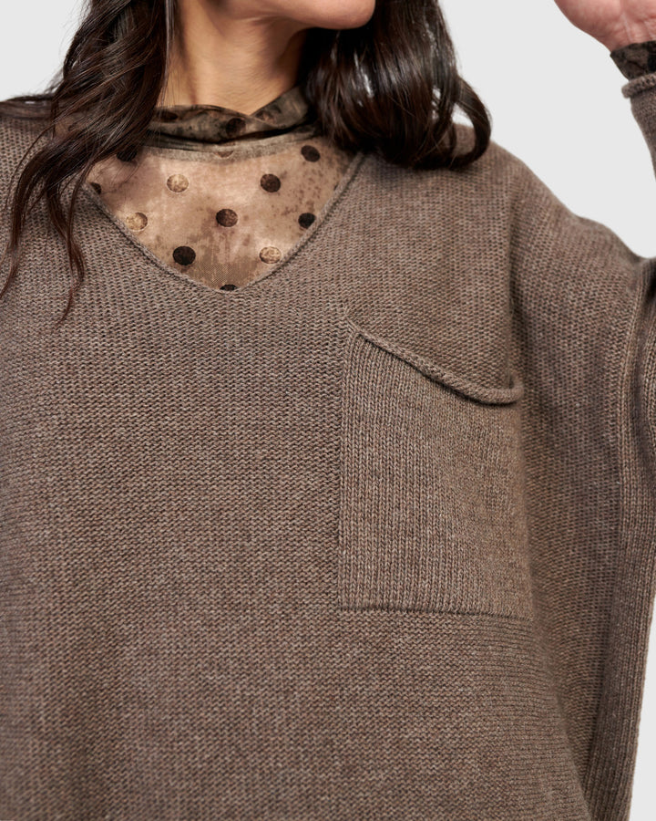 Basis Pullover Sweater, Brown