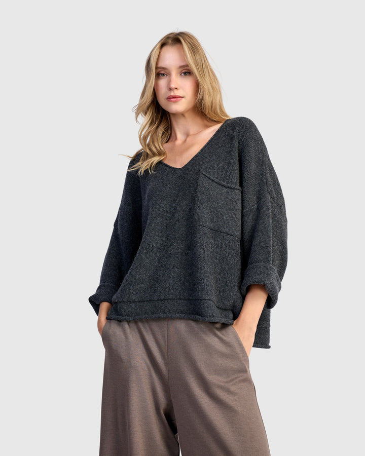 Basis Pullover Sweater, Grey