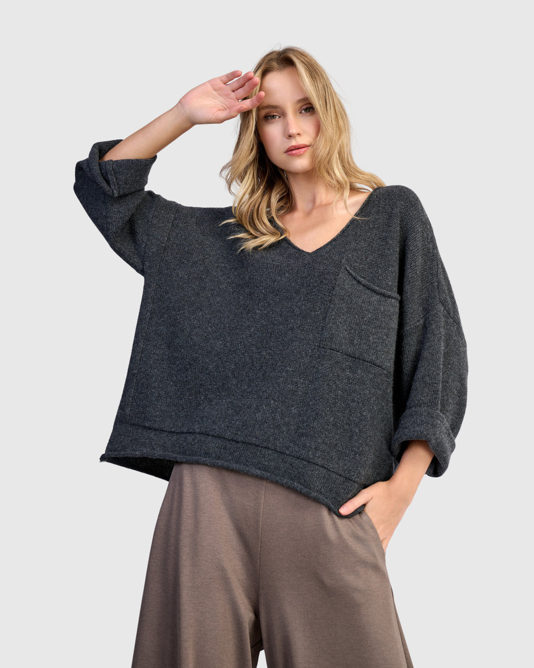 Basis Pullover Sweater, Grey