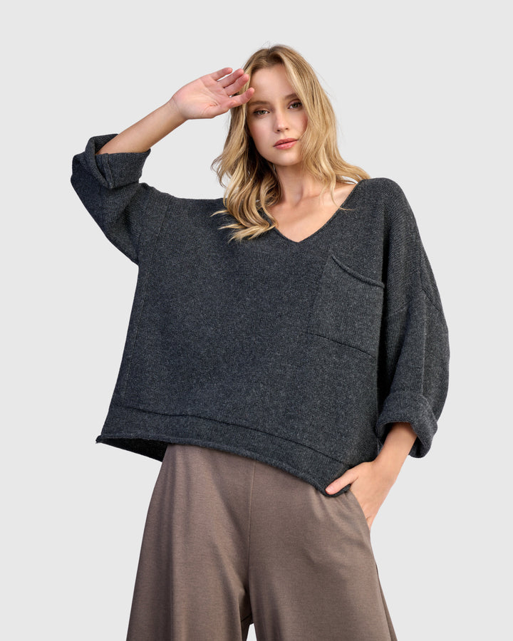 Basis Pullover Sweater, Grey