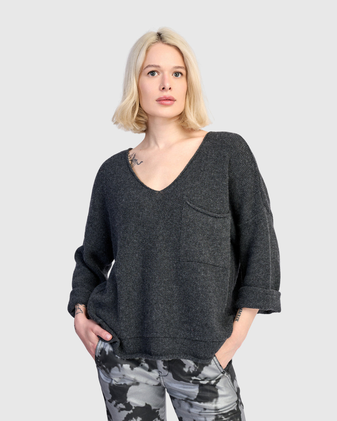 Basis Pullover Sweater, Grey