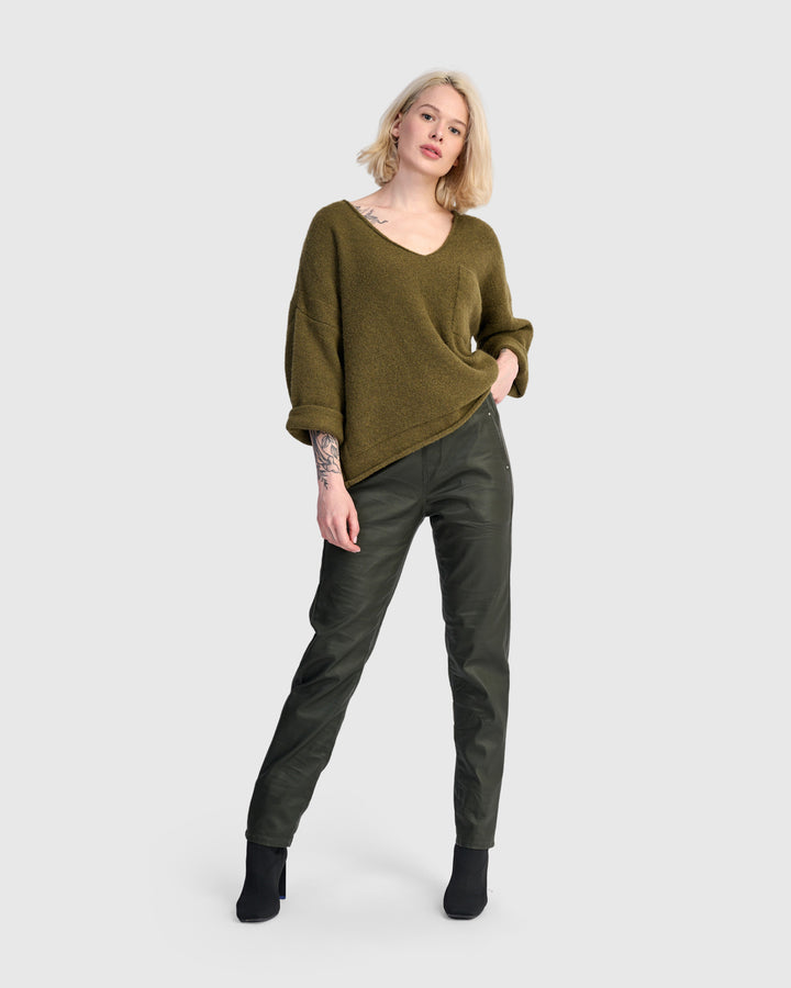 Basis Pullover Sweater, Khaki