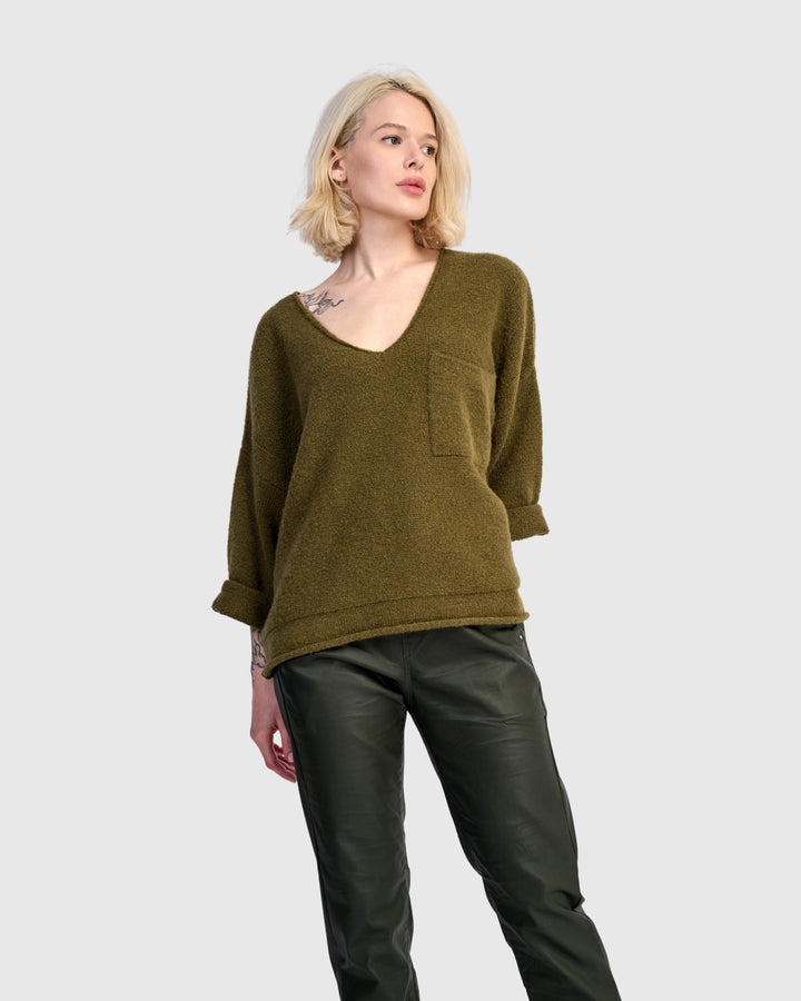 Basis Pullover Sweater, Khaki