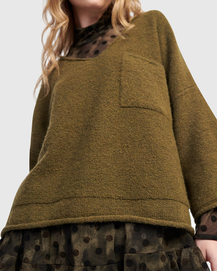 Basis Pullover Sweater, Khaki