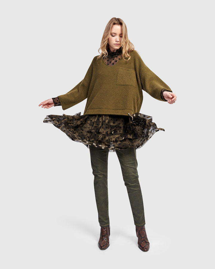 Basis Pullover Sweater, Khaki