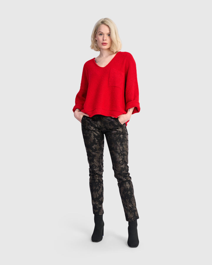 Basis Pullover Sweater, Red