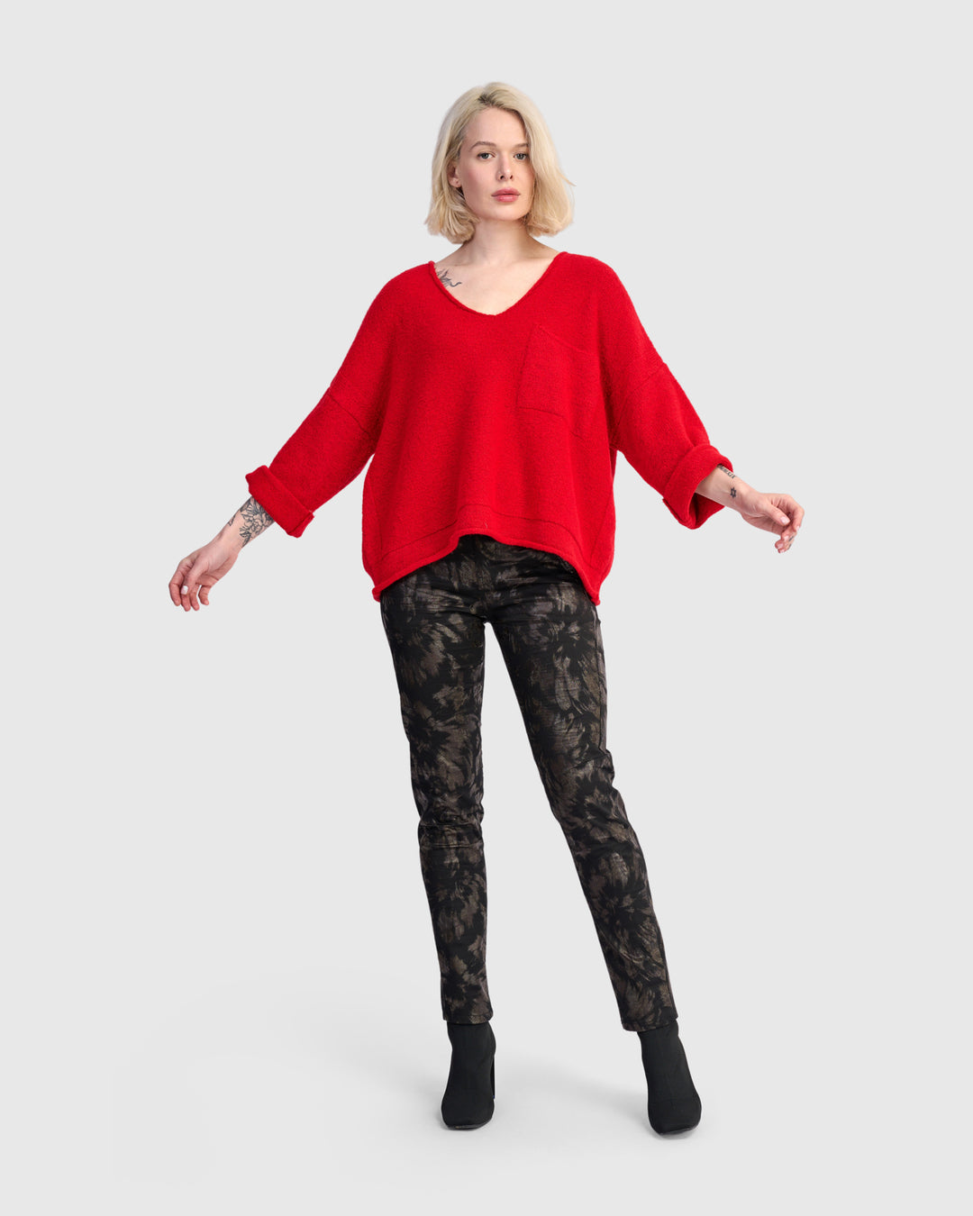 Basis Pullover Sweater, Red