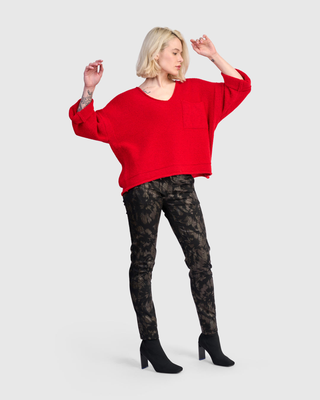 Basis Pullover Sweater, Red