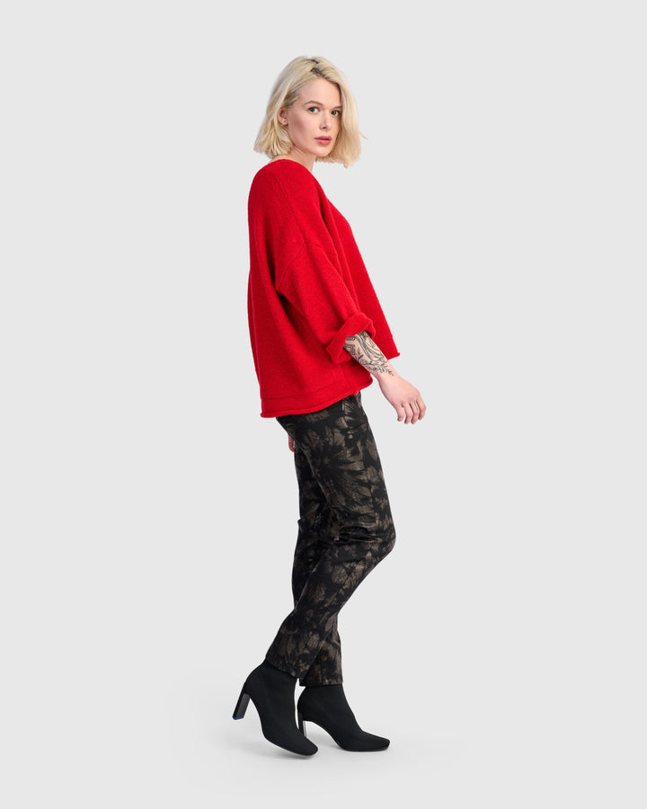 Basis Pullover Sweater, Red