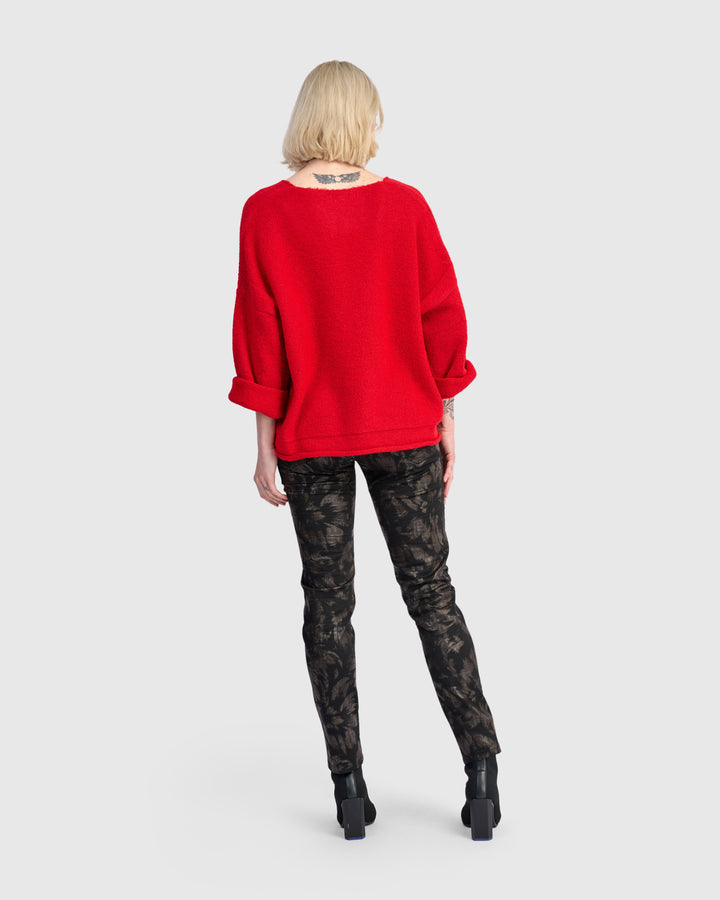 Basis Pullover Sweater, Red