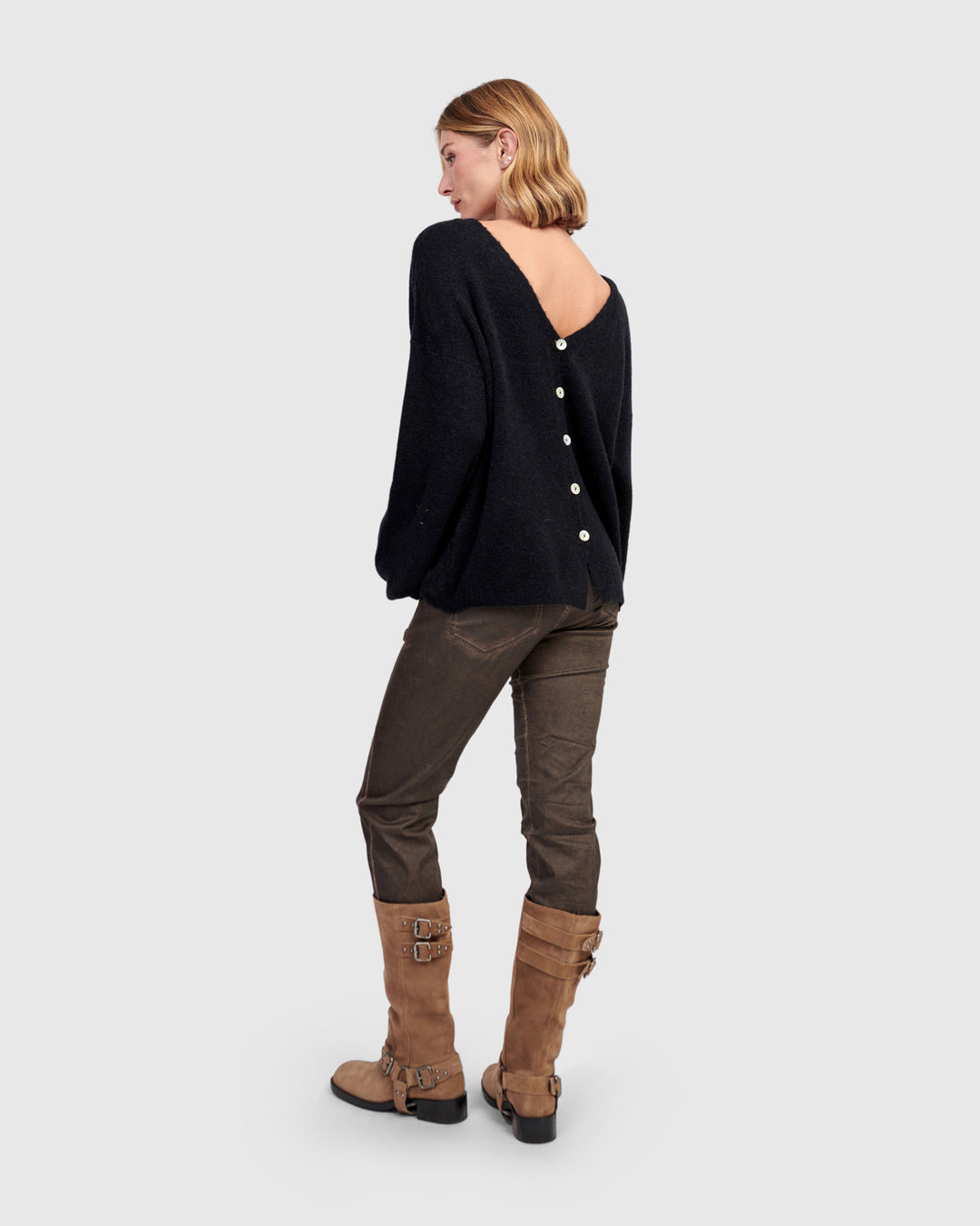 Chacha Reversible Cardigan, Black