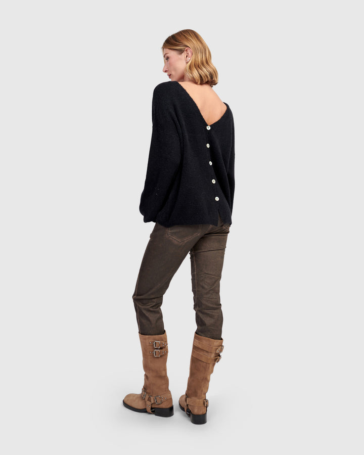 Chacha Reversible Cardigan, Black