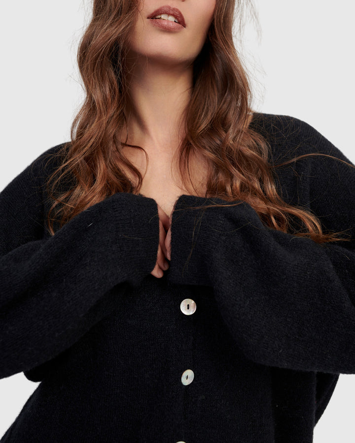 Chacha Reversible Cardigan, Black