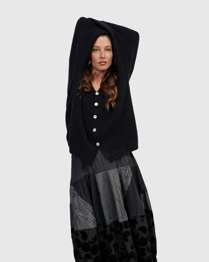 Chacha Reversible Cardigan, Black