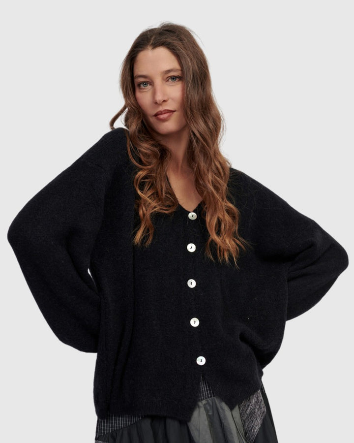 Chacha Reversible Cardigan, Black