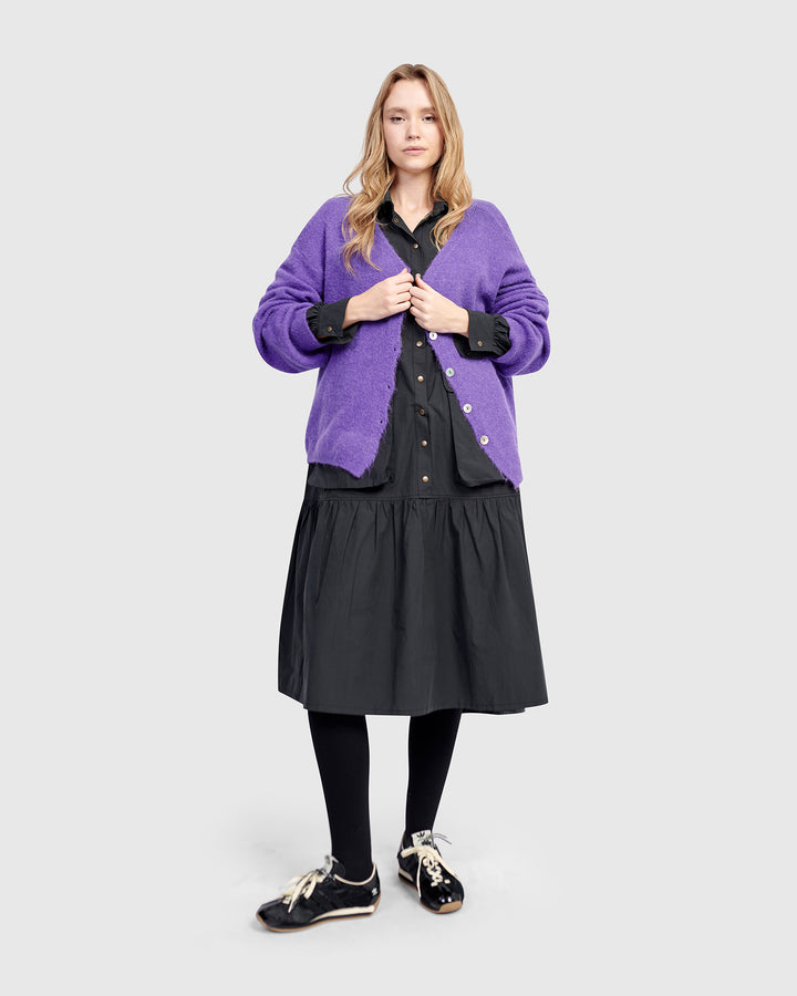 Chacha Reversible Cardigan, Purple