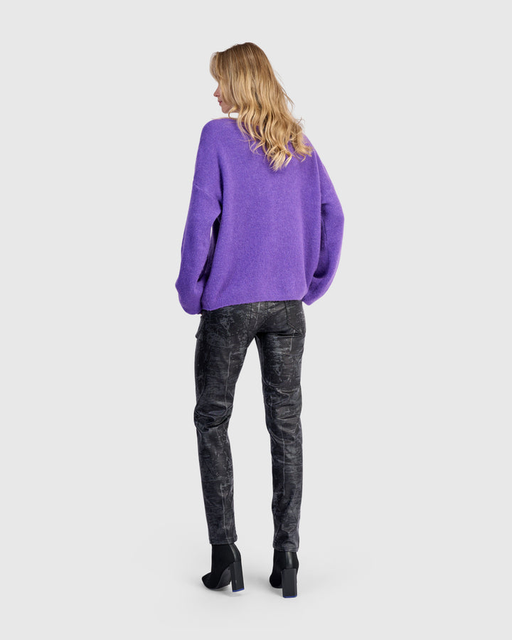 Chacha Reversible Cardigan, Purple