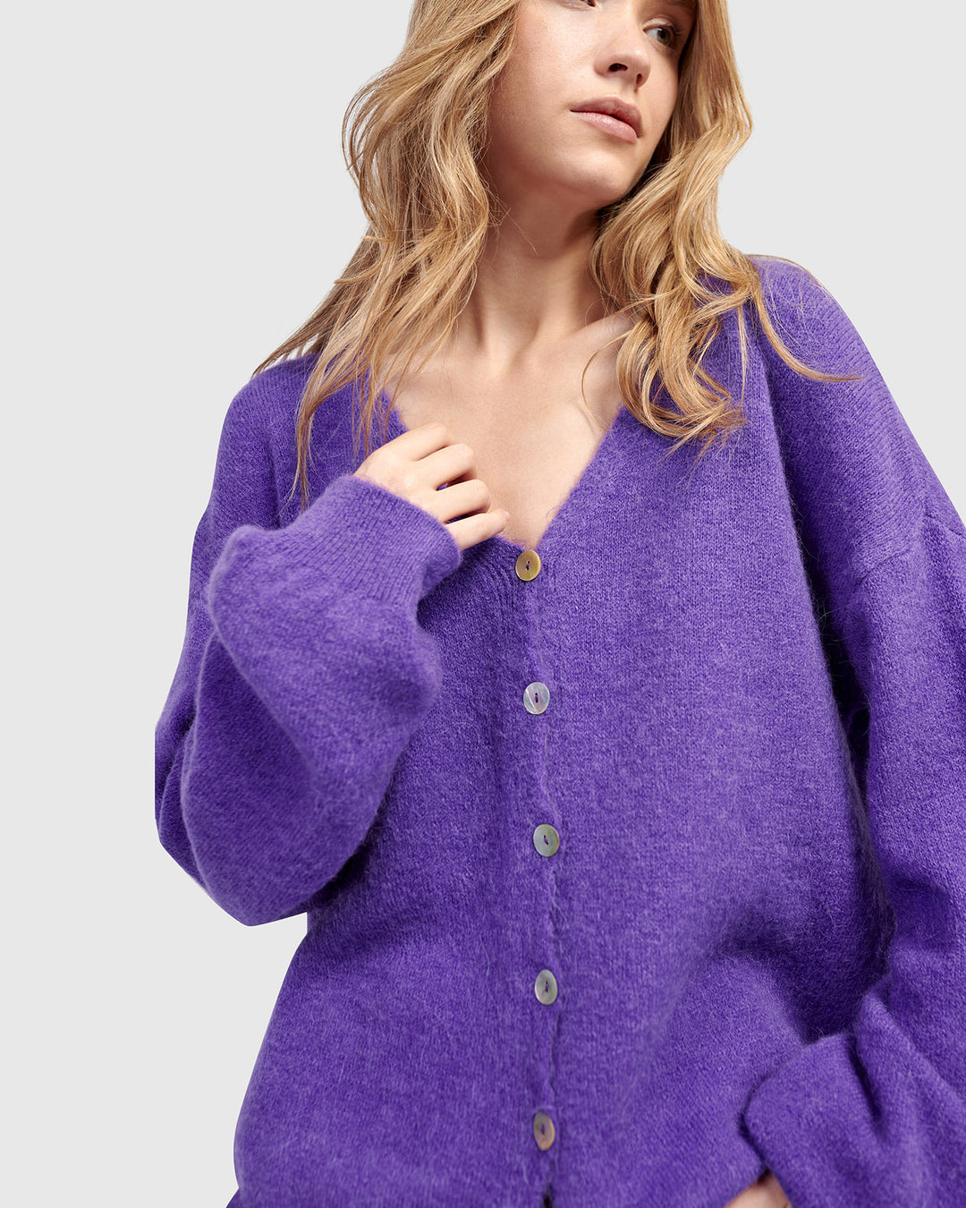 Chacha Reversible Cardigan, Purple