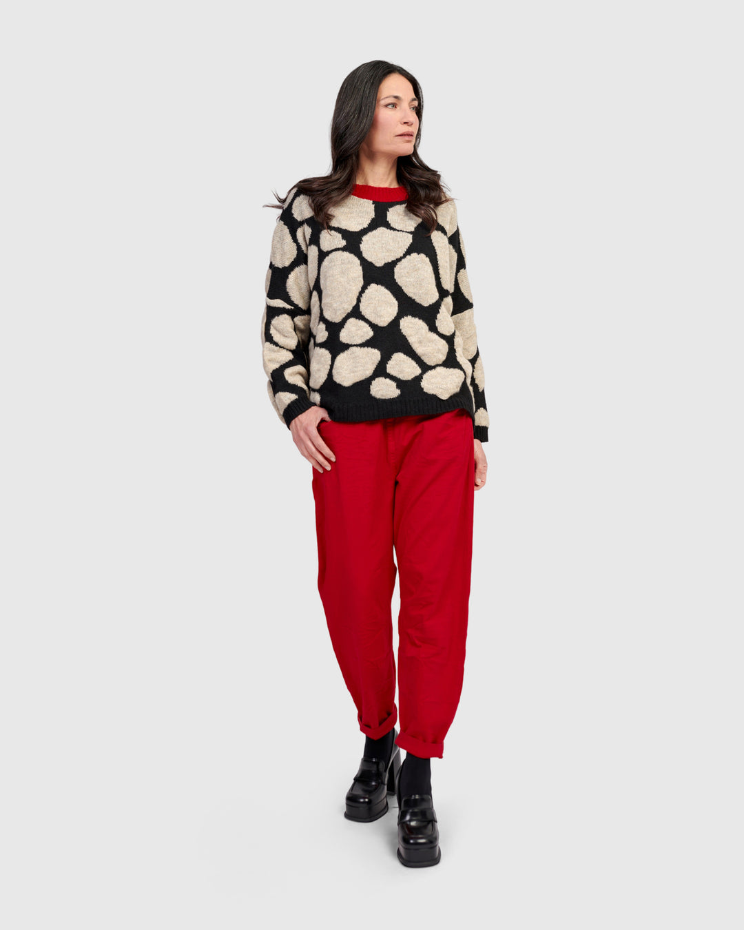 Weekend Boyfriend Jogger Jeans, Red