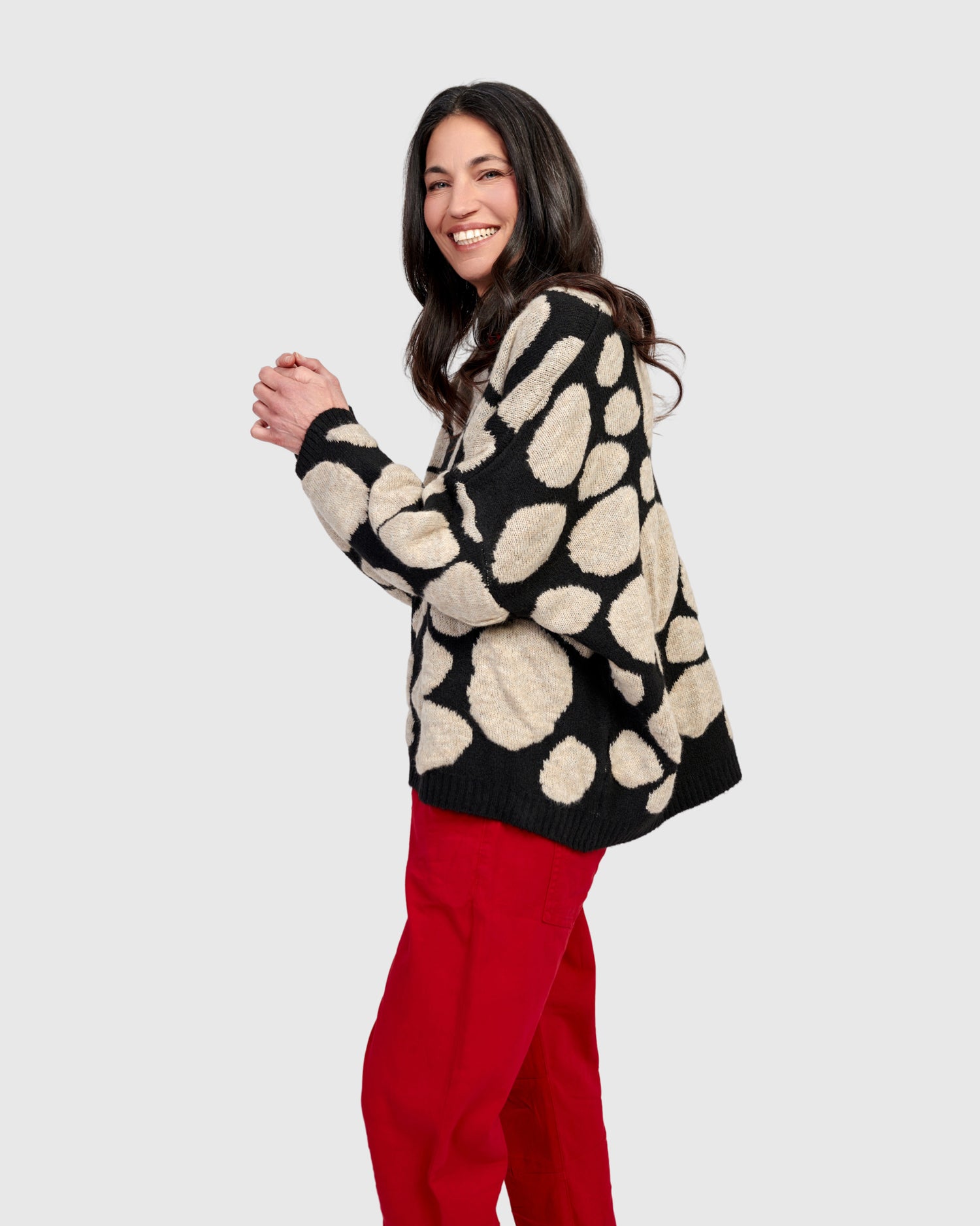 STONE  COMBO KNIT SWEATER Sサイズ Stepping Stones Sweater, Pebbles – Alembika U.S.