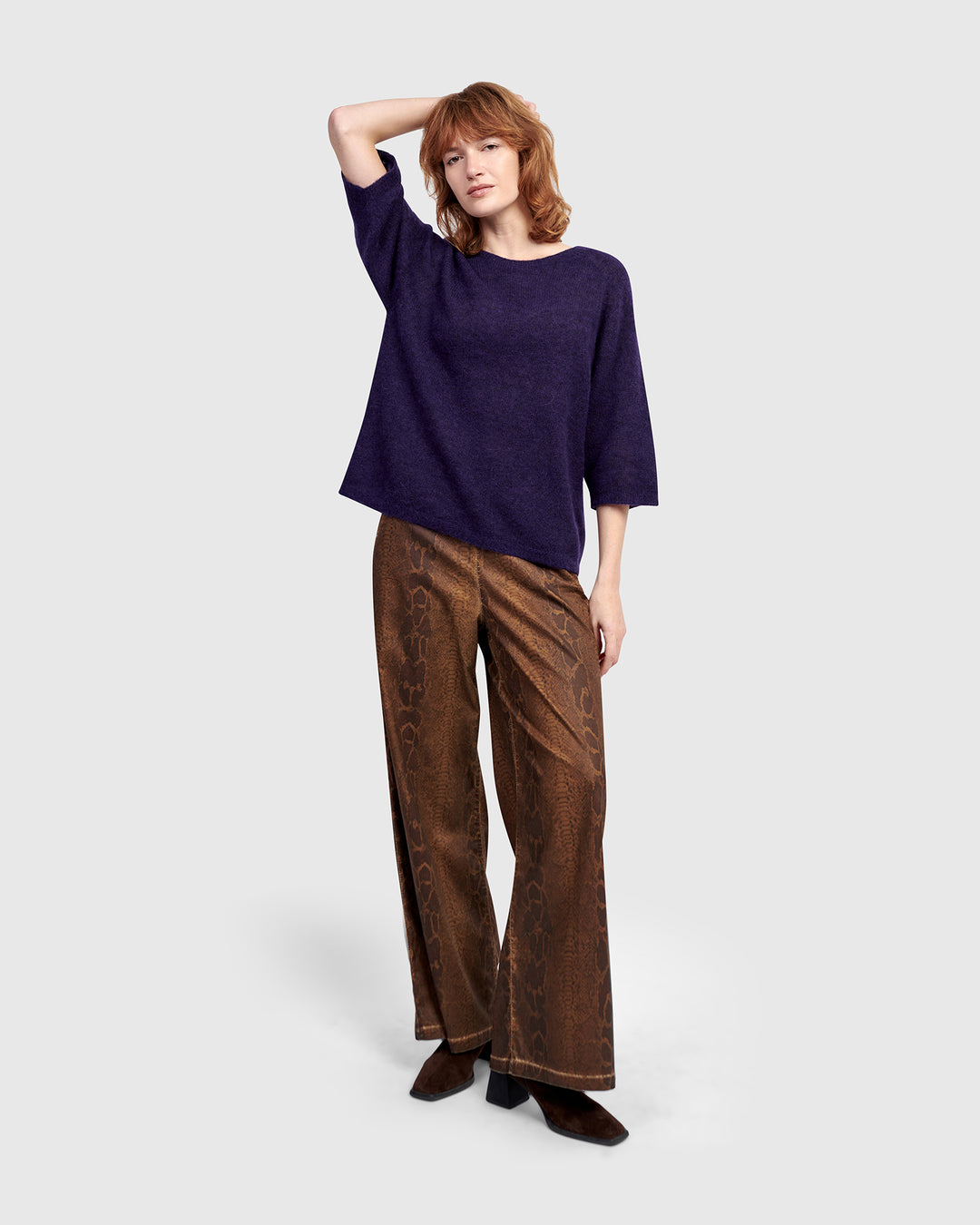 Python Wide Leg Stretch Jeans, Boa