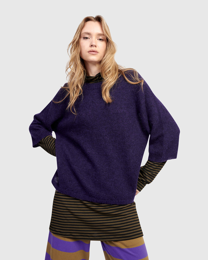 Core Pullover Sweater, Purple