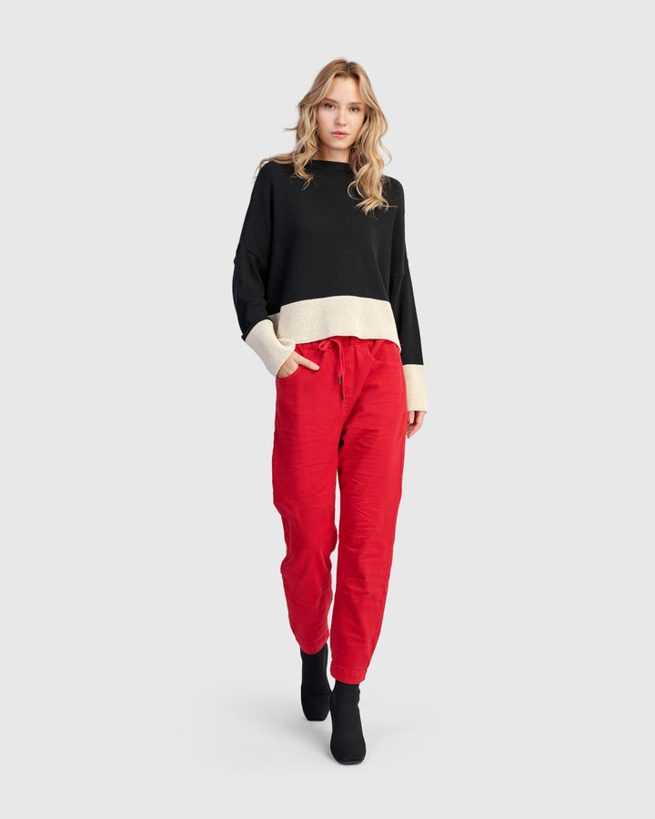 Vista Block Sweater, Cream