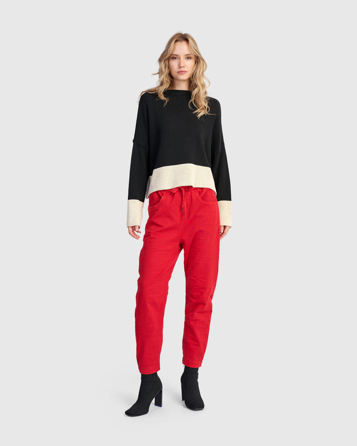 Weekend Boyfriend Jogger Jeans, Red