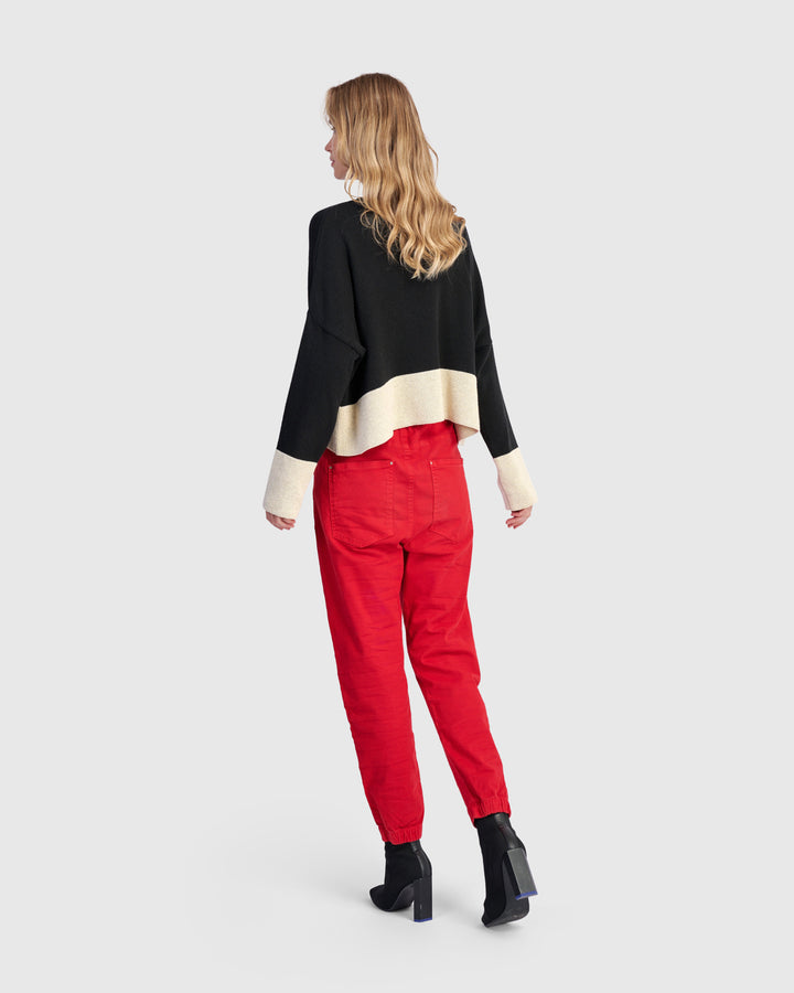 Vista Block Sweater, Cream