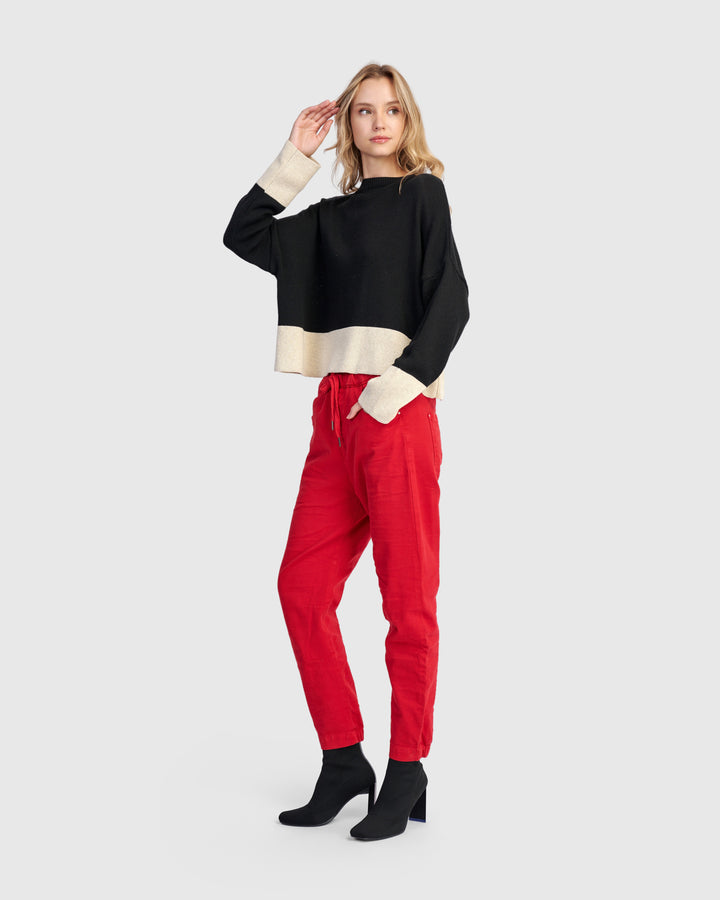 Vista Block Sweater, Cream